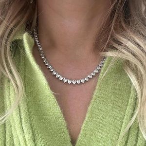 Heart platinum plated necklace